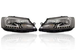 Bi-Xenon Scheinwerfer Set inkl. aLWR LED TFL für VW Jetta 5C