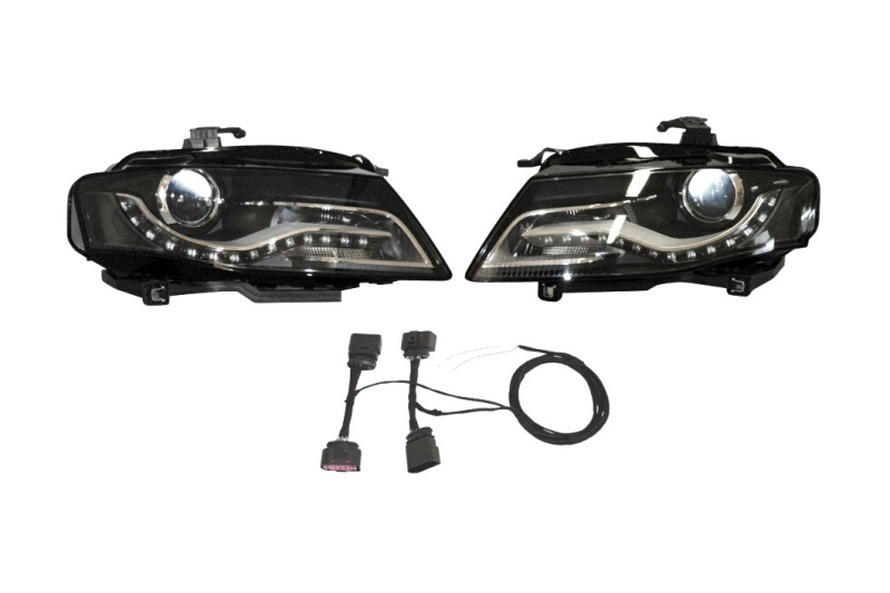 BiXenon/LED Headlights Retrofit for Audi A4 8K with Daytime Running