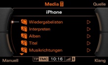 A2DP Bluetooth Interface mit Titellisten, MDI/AMI