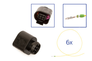 Reparatursatz Stecker 6 polig 1J0 973 713 Buchsengehäuse für VW Audi Seat Skoda