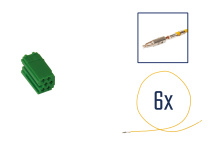 Reparatursatz Stecker 6 polig für MINI ISO Steckergehäuse grün