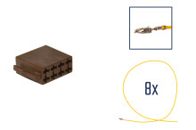 Reparatursatz Stecker 8-polig für ISO Lautsprecher-Steckergehäuse