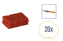 Reparatursatz Stecker 20 polig MINI ISO Steckergehäuse kompakt