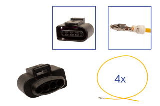 Reparatursatz Stecker 4 polig 1J0 973 724 Steckergehäuse für VW Audi Seat Skoda