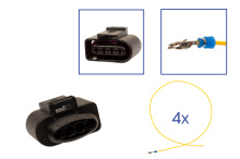 Reparatursatz Stecker 4 polig 1J0 973 724 Steckergehäuse für VW Audi Seat Skoda