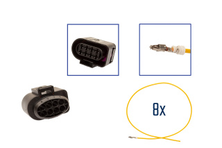 Reparatursatz Stecker 8 polig 8D0 973 734  Buchsengehäuse für VW Audi Seat Skoda