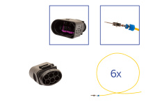 Reparatursatz Stecker 6 polig 1J0 973 833 Flachkontaktgehäuse für VW Audi Seat Skoda