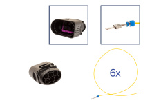 Reparatursatz Stecker 6 polig 1J0 973 833 Flachkontaktgehäuse für VW Audi Seat Skoda
