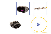 Reparatursatz Stecker 6 polig 1J0 973 833 Flachkontaktgehäuse für VW Audi Seat Skoda