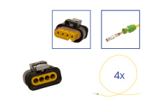 Reparatursatz Stecker 4 polig 4H0 973 704 C Steckergehäuse für VW Audi Seat Skoda
