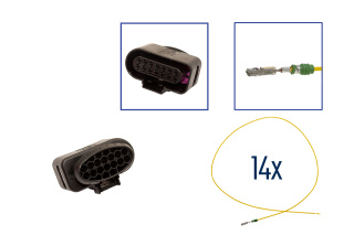 Reparatursatz Stecker 14 polig 4H0 973 717 Steckergehäuse für VW Audi Seat Skoda