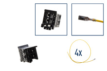 Reparatursatz Stecker 4 polig Steckergehäuse Hirschmann 4 MB A 220 545 3928