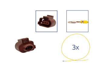 Reparatursatz Stecker 3 polig 3B0 973 703 A Steckergehäuse für VW Audi Seat Skoda [Konfektionierter Reparatursatz / 1.0mm²]