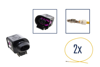 Reparatursatz 2 polig 4D0 971 992  Steckergehäuse für VW Audi Seat Skoda [2.5mm² / Konfektionierter Reparatursatz]