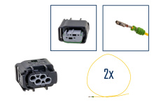 Reparatursatz Stecker 4 polig MQS Buchsengehäuse VW...