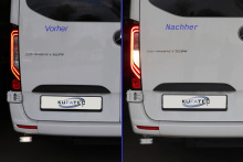 Umrüstset Umbau L21 Rückfahrlicht u. Stoßfängerecke auf Heckleuchten für Mercedes Sprinter 907/910