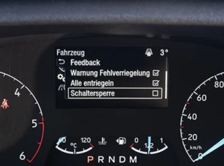 Aktivierung Menüpunkt Schaltersperre, Ford