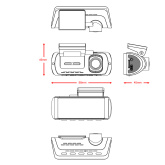 AMPIRE 2-Kanal Dashcam mit Touchscreen, 4K Front, 1080P Heck, WLAN, inkl. 64GB microSD